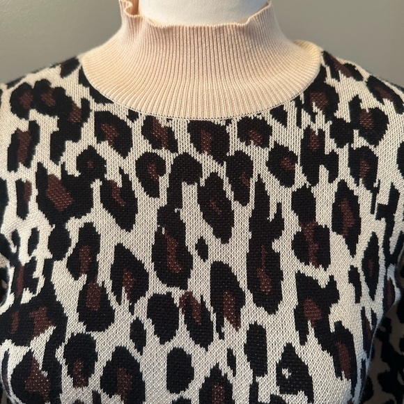 Sweater Leopard Print Dress - Picture 3 of 5